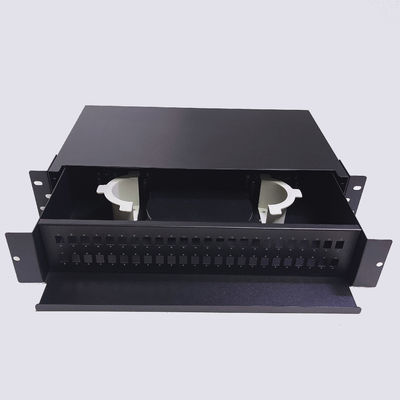19 Inch Standard Rack Mountable Fiber Optic Patch Panel with Drawer Type and Max 192fo LC Quad Adapter