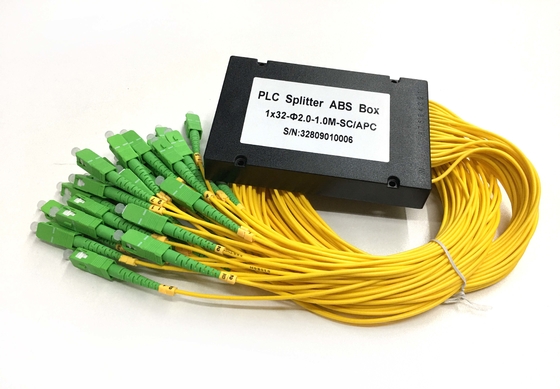 ABS Box Type 1x32 PLC Fiber Optic Splitter with SC/APC Connector for Low Insertion Loss and High Reliability in Small Form Factor