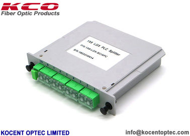 Bộ tách sợi quang 1 * 8 màu xanh lá cây 1x8 Bộ chia PLC LGX cho hộp đầu cuối có thể gắn được