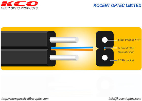 Mô hình đơn G657A 2fo 2 FRP Fiber Flat 8 Figure FTTH Drop Cable Anatel