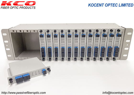 3U 19inch ODF Sợi quang 1x4 PLC Fiber Splitter Chassic Rack Mount Patch Panel 14 16 khe